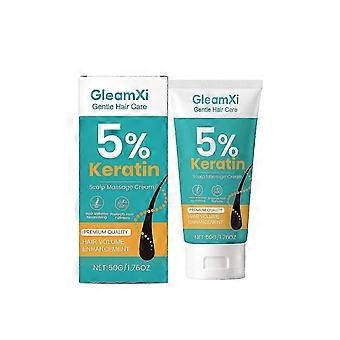 Creme de massagem capilar com queratina Gleamxi - nutre o couro cabeludo, hidrata e protege os cabelos, para uso diário.