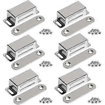 Magnetic Cabinet Door Magnets 10kg Powerful Stainless Steel Cabinet Magnet Cabinet Door Magnet (6 Pieces)(stainless Steel Screws)