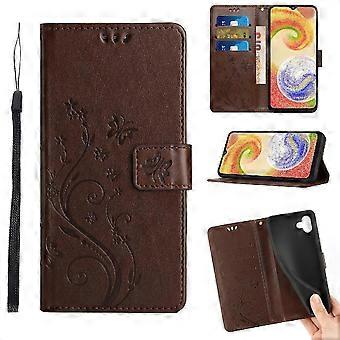 10 Colors Samsung Galaxy A04e Wallet Case with Wrist Strap - 3D Butterfly PU Leather Flip Cover Kickstand