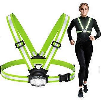 Running Lights for Runners, 500 Lumens High-Visibility Running Light with 45° Adjustable Beam & IPX4 Waterproof, Rechargeable Reflective Vest Gear fo