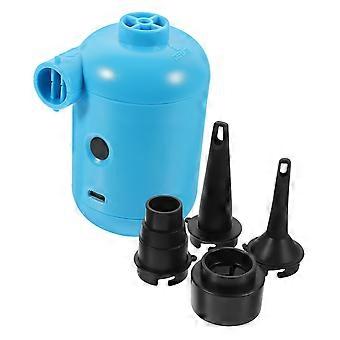 Blue Electric Air Pump Balloon Inflator Set, Fast Inflation for Mattress, Boat and Toys