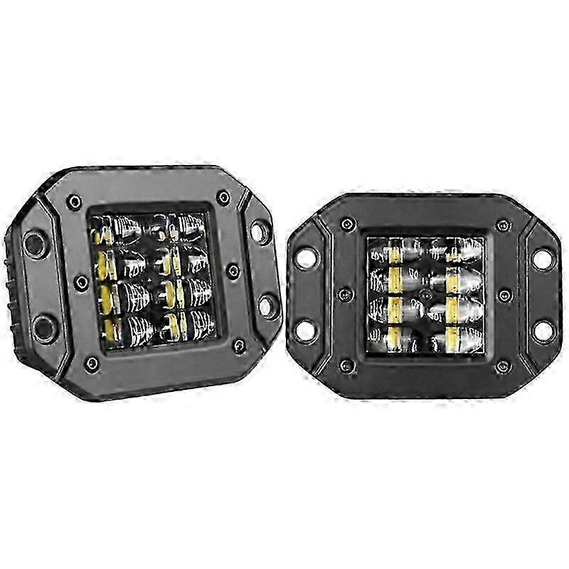 Flush Mount LED Work Lightx2 Bar Rear Bumper Reverse Pods 4-Row Driving Work Light