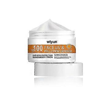 Loción de protección solar SPF 100, SPF 100 Face UV & Pollution Defense Suave, protector solar sin aceite, Crema de loción solar facial con SPF100, protector solar hidratante