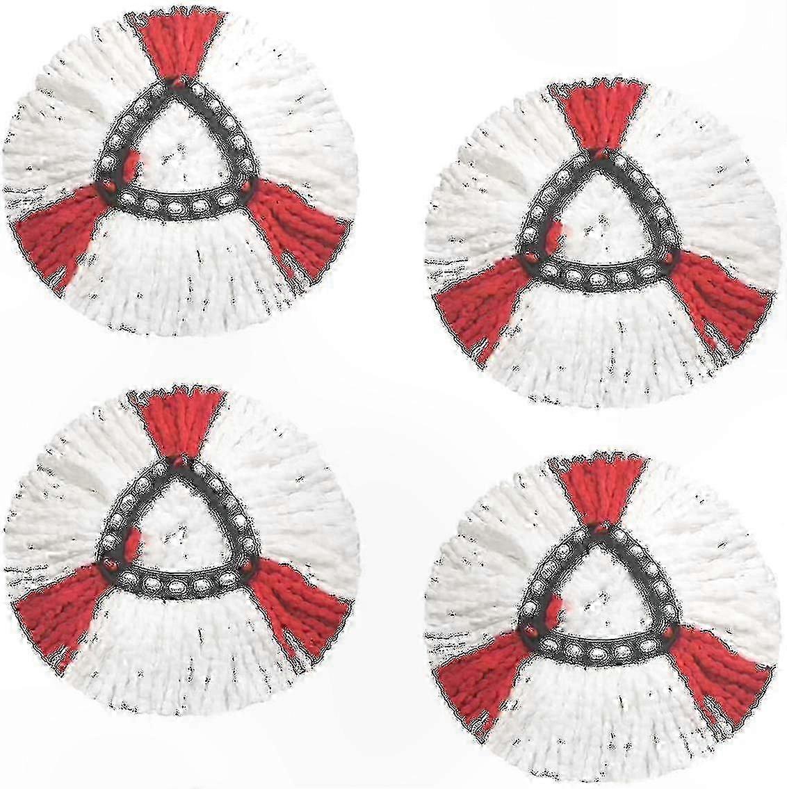 4-Pack Mop Head Refills, Dual Function Turbo Mop Replacement Heads