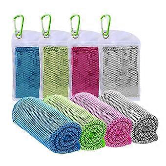 Breathable Soft Cooling Towel 4 Pack - Ideal for Yoga, Running, Gym, Sport, Workout & Camping Fitness