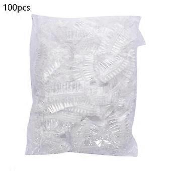 100er-Packung transparente Ohrschützer aus Kunststoff mit Gummiband für Haarfärbemittel, Dusche und Reisen, wasserdicht und kompakt