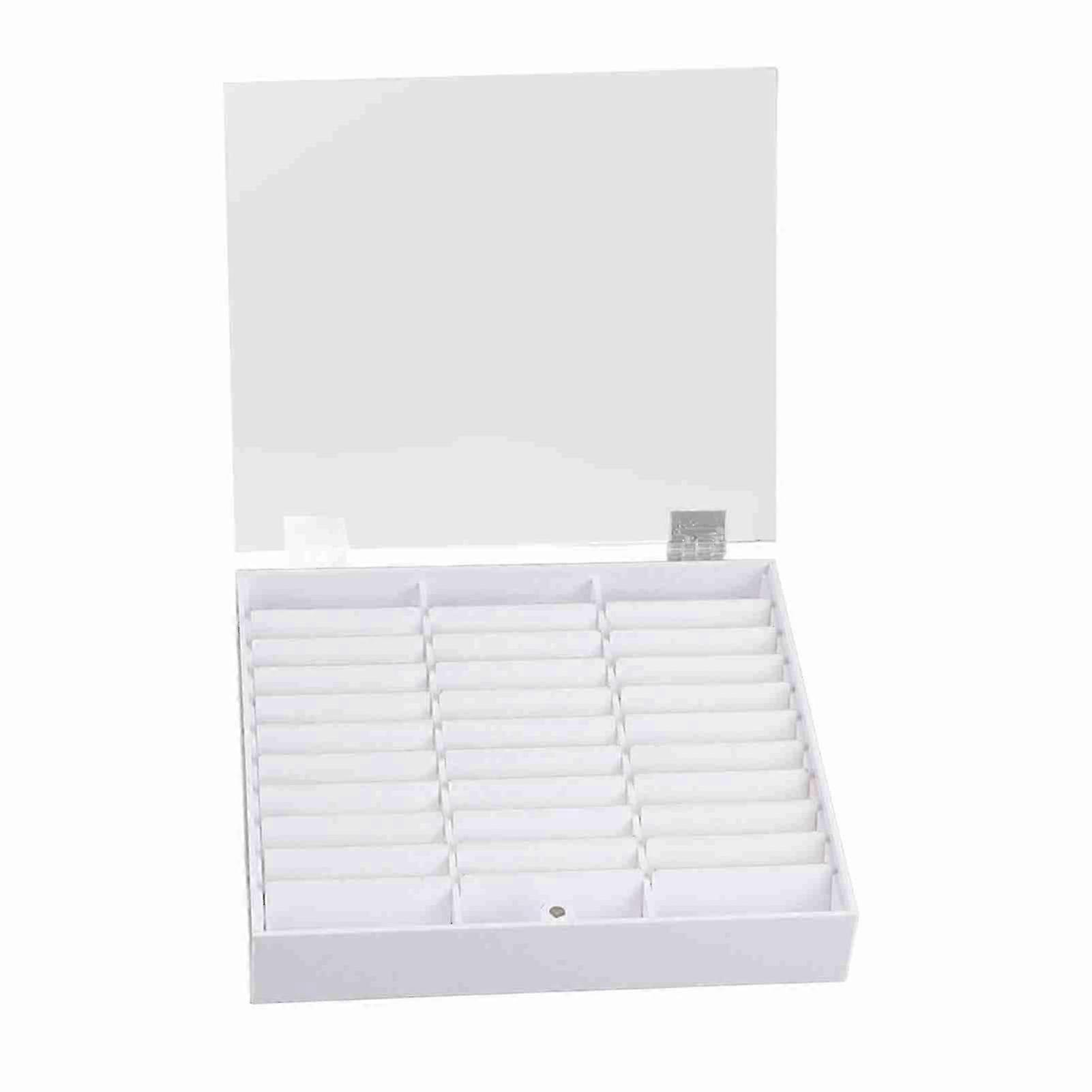 Empty Nail Art Storage Box, False Nail Display Stand (White)
