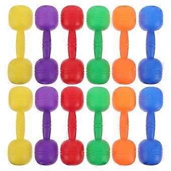 12 stuks plastic gewichten voor kinderen, halters voor peuters, fitnessapparatuur voor thuis, krachttraining.