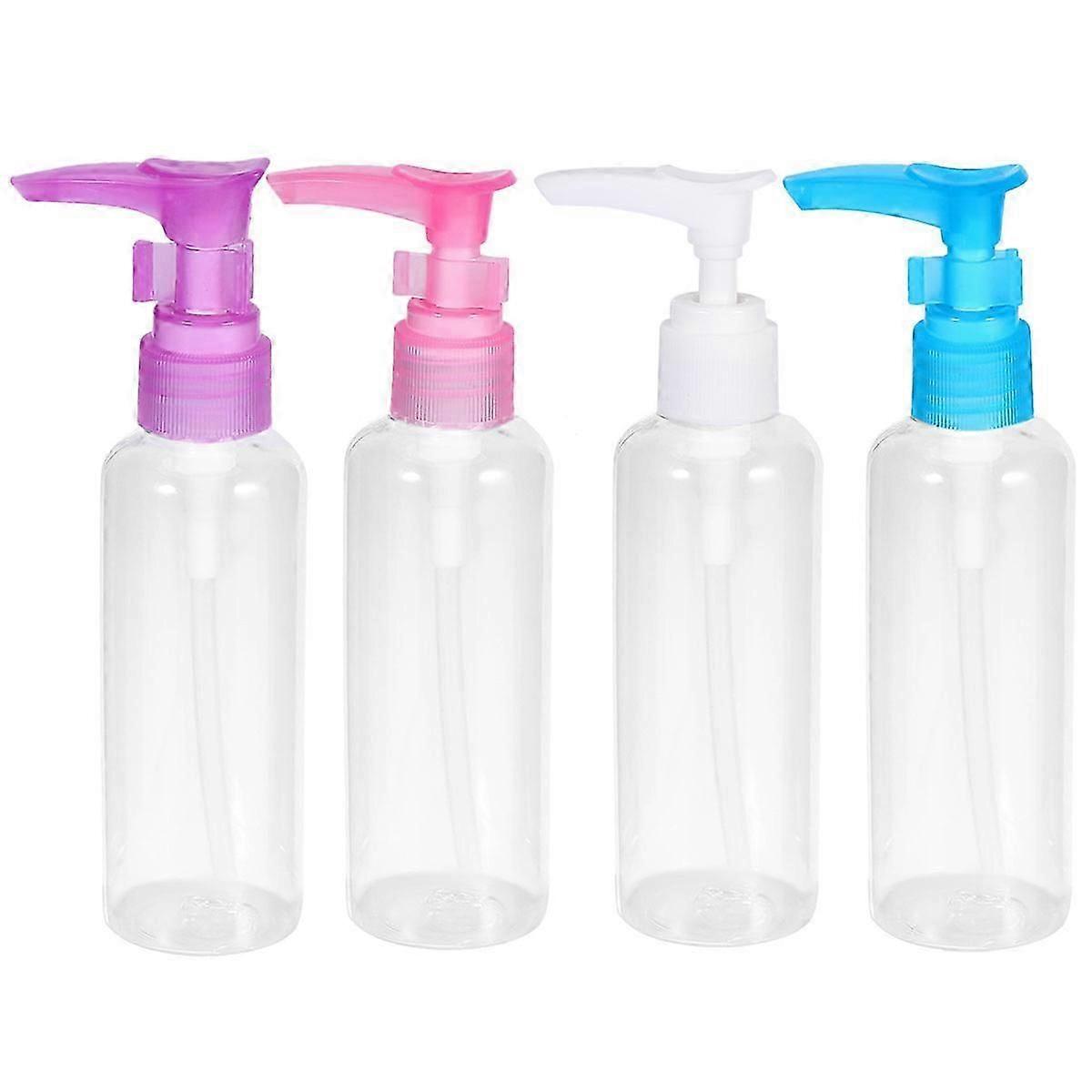 Refillable Press Pump Bottle for Storage Use Safe Durable Plastic Material Assorted Color 100ml