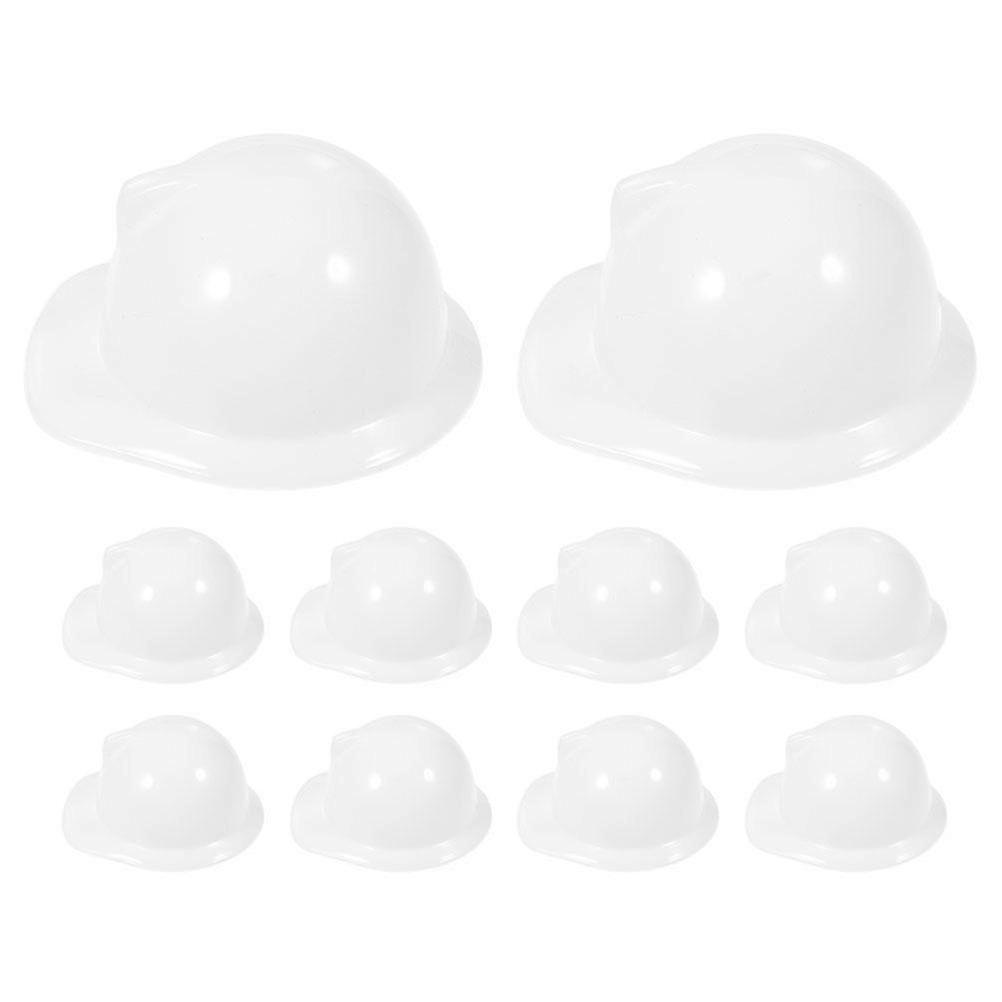 10Pcs Mini Construction Hat Small Helmet Model Doll Accessory for Decorations