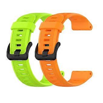 Green and Orange Durable Silicone Watch Band for Garmin Forerunner 945 Fenix 5/6 S60