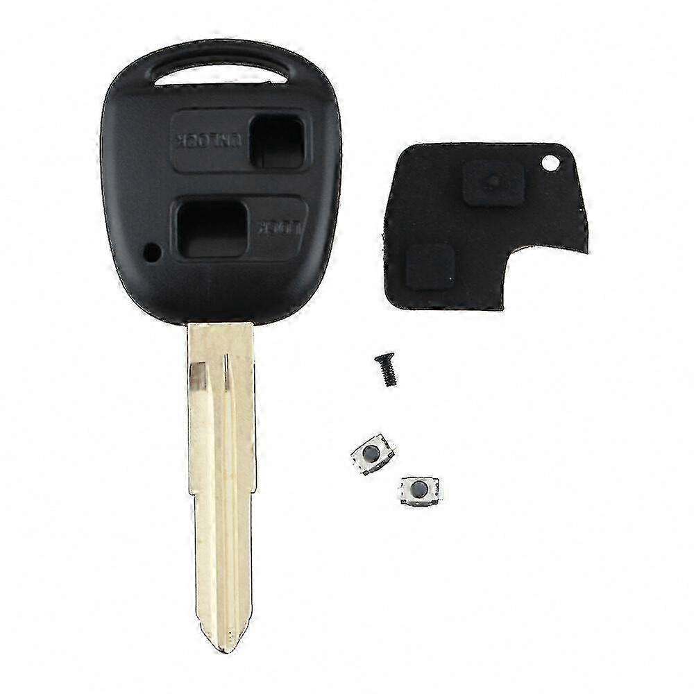 Yaris Remote Key Shell Repair Kit - 2 Button DIY Refit Case with Rubber Pad