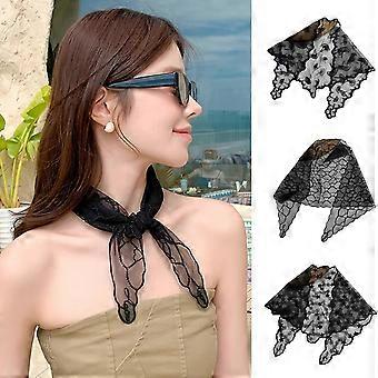 Sciarpa per capelli Bandana floreale Testa Wrap Cottagecore Lacework Bianco pizzo per adulti Copricapo elegante creativo