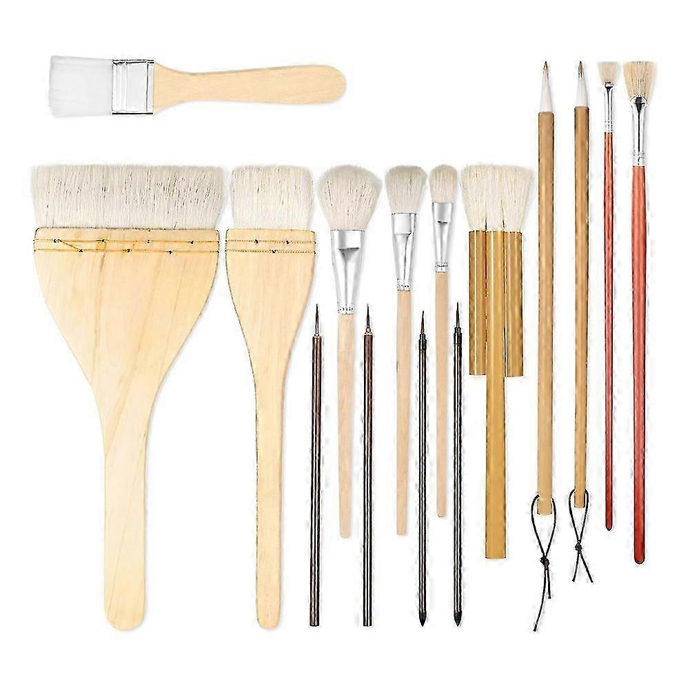 15pcs Ceramic Brushes compatible with Glazing Ceramic Brush Set