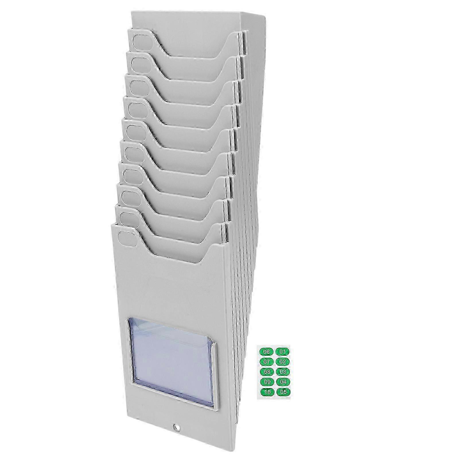 Warehouse Material Card Rack Hanging Time Card Holder with Multi Pockets