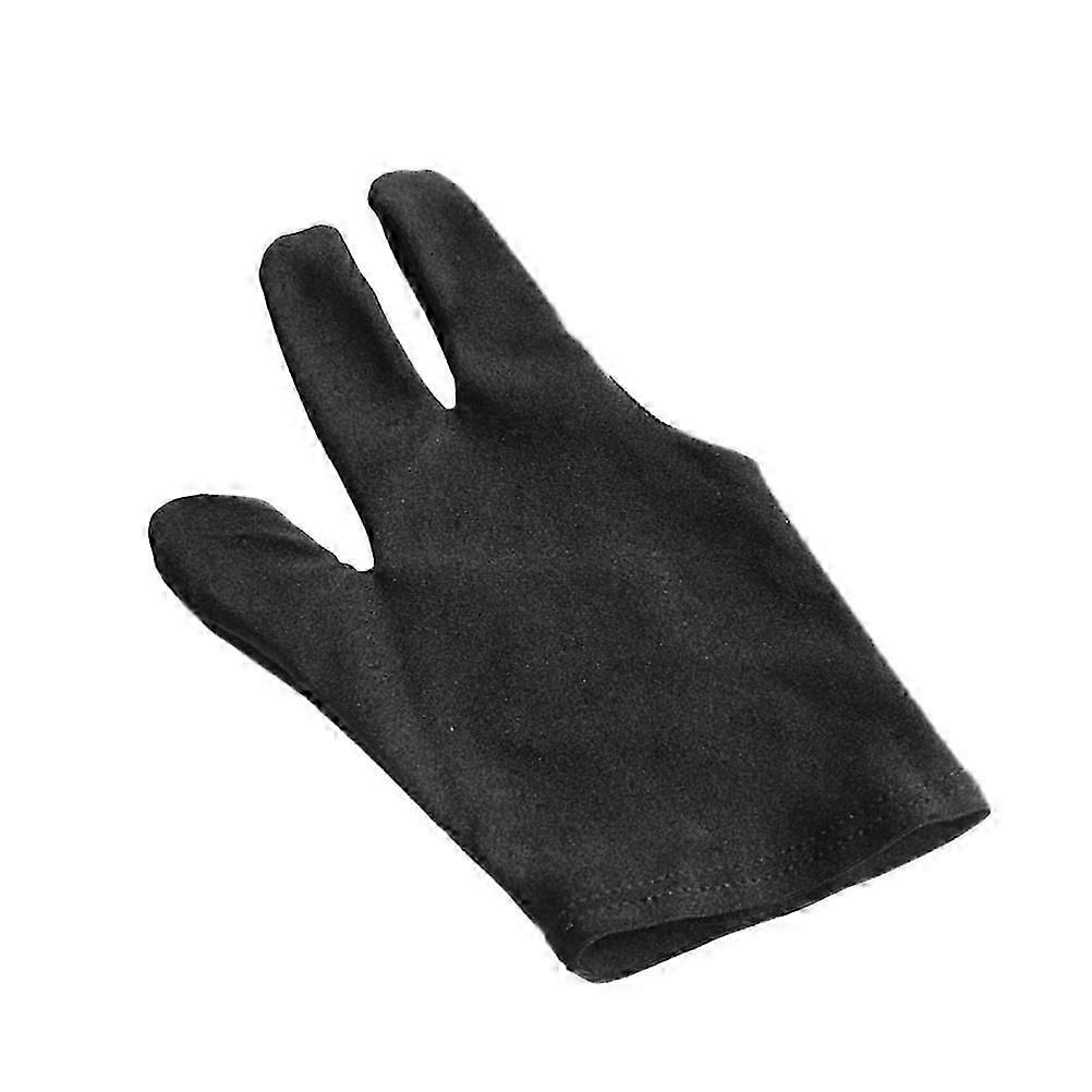 2 Stück 3-Finger-Billardhandschuhe, Snooker-Queuehandschuhe (Schwarz)