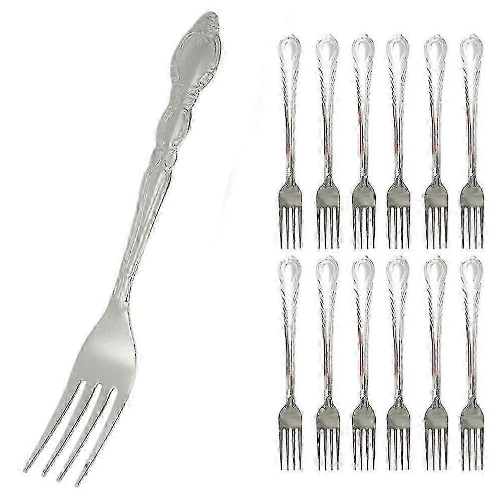 Ensemble de 12 fourchettes de table robustes en acier inoxydable, couverts de table
