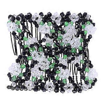 Hair Comb Double Row Inserted Comb Rose Shaped Hair Comb Hair Accessiories For Women Girls (White)