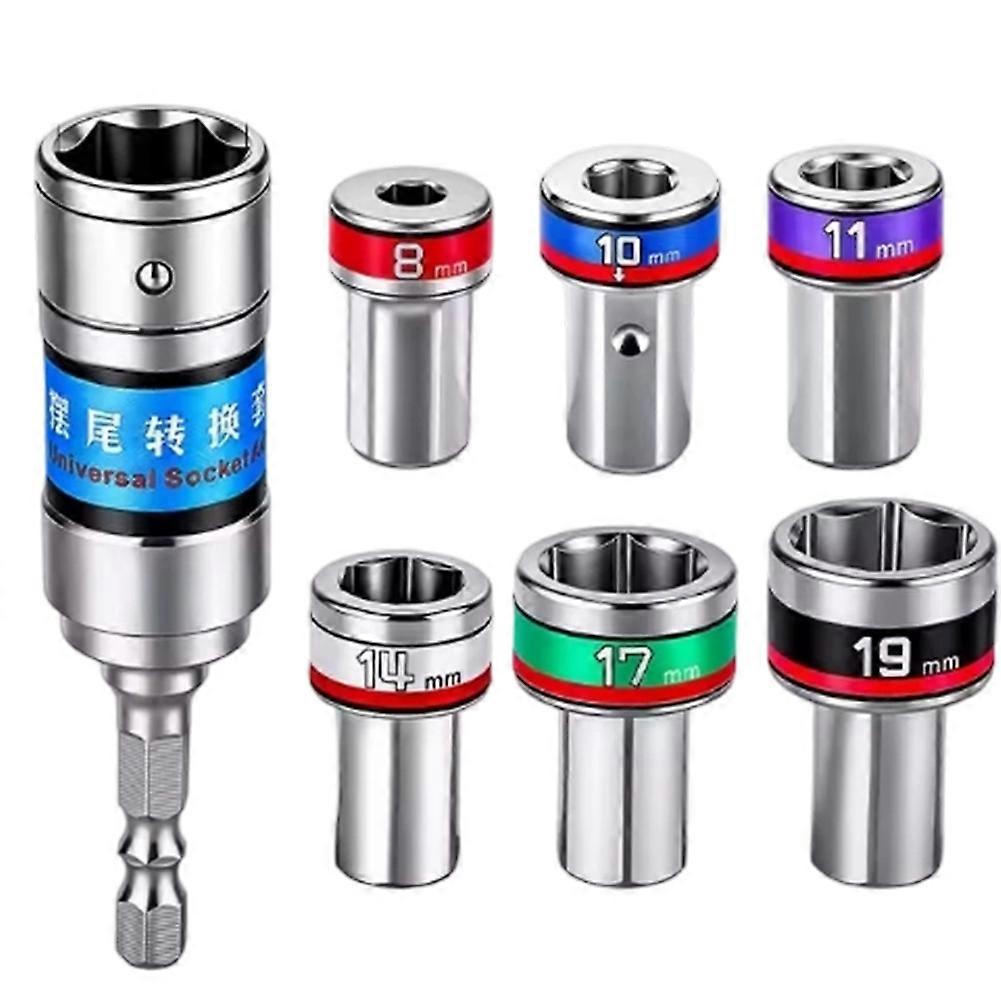 Universal Joint Swivel Socket Adapter Hex Socket Extension Bar Quick Release Converter Tool for Power Drill Screwdriver