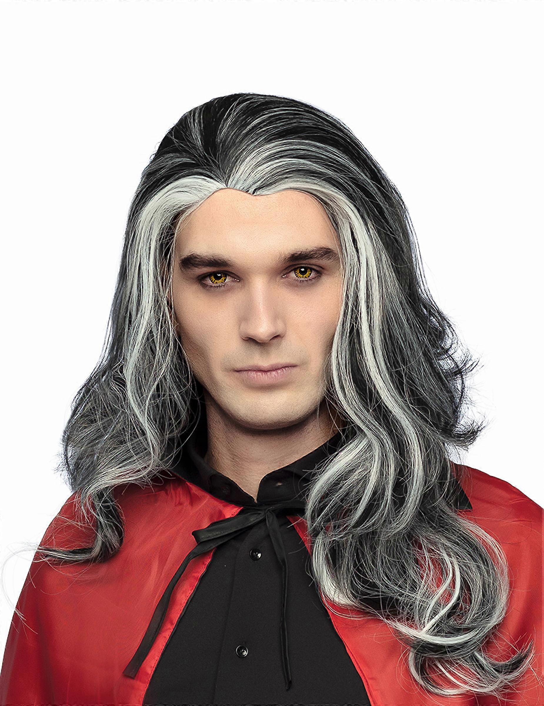 Black and white wig for men
