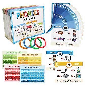 Carte di apprendimento della fonetica Carte di pratica della fonetica inglese Set di giocattoli educativi Schede di apprendimento dell'ortografia portatile per bambini Multicolor