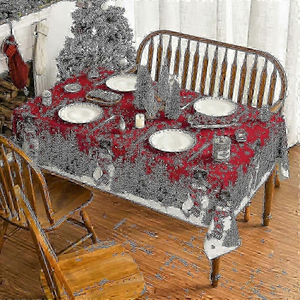 Rectangular Halloween Tablecloth with Sister Flower Pattern Party Dinner Table Decoration