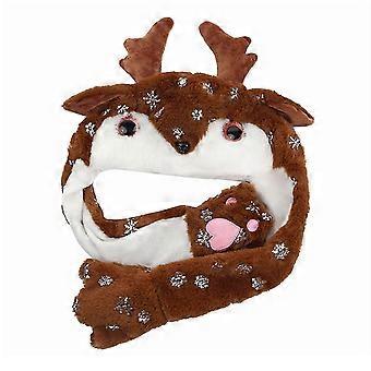 Gorro navideño de peluche con orejas móviles