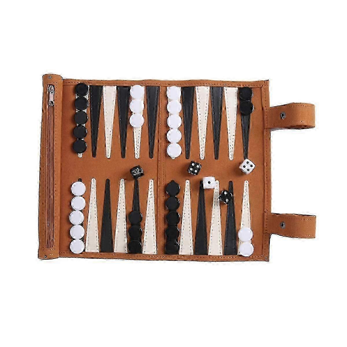 Portable Felt-Top Backgammon Set