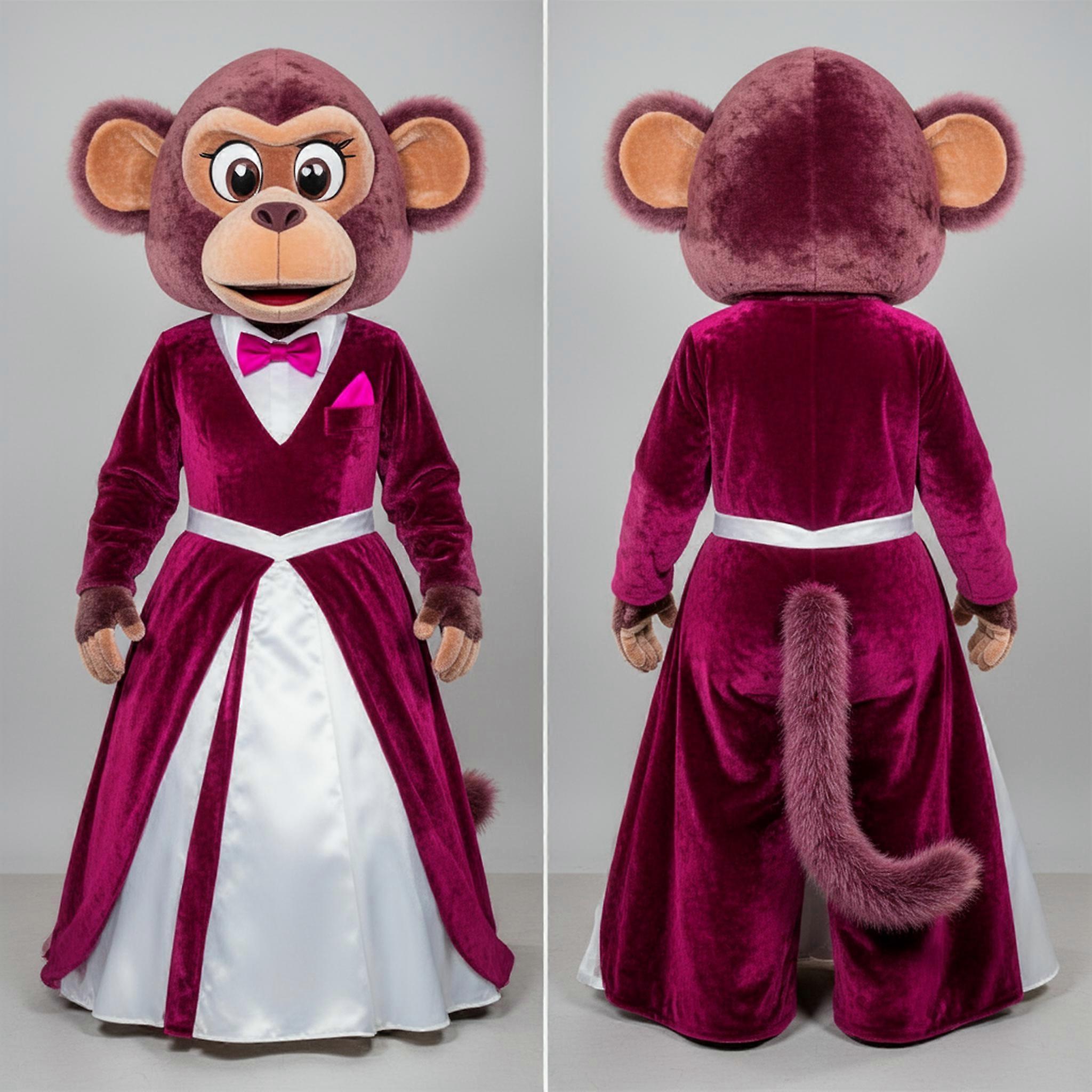 MASTICOT Magenta Wedding Baboon Mascot