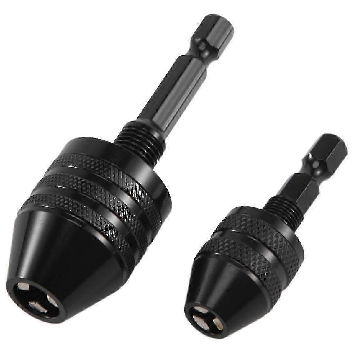 2Pcs Hex Shank Keyless Drill Chuck, Screwdriver Converter Drill Adapter Quick Change Drill Bits Tool