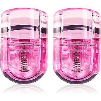 Eyelash curler 2 pieces portable mini travel eyelash curling tool with 2 silicone refill pads