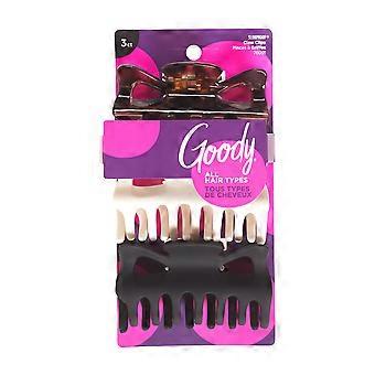 Goody Classic Large Claw Clips Neutral Colors 3 ct