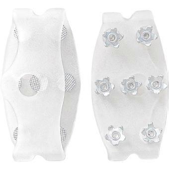 Crampons Ice Snow Grips, 2 Pieces 7-Teeth Shoe Spikes for Snow and Ice, Portable Anti Slip Traction for Winter Travel Running Hiking Fishing Rock Clim