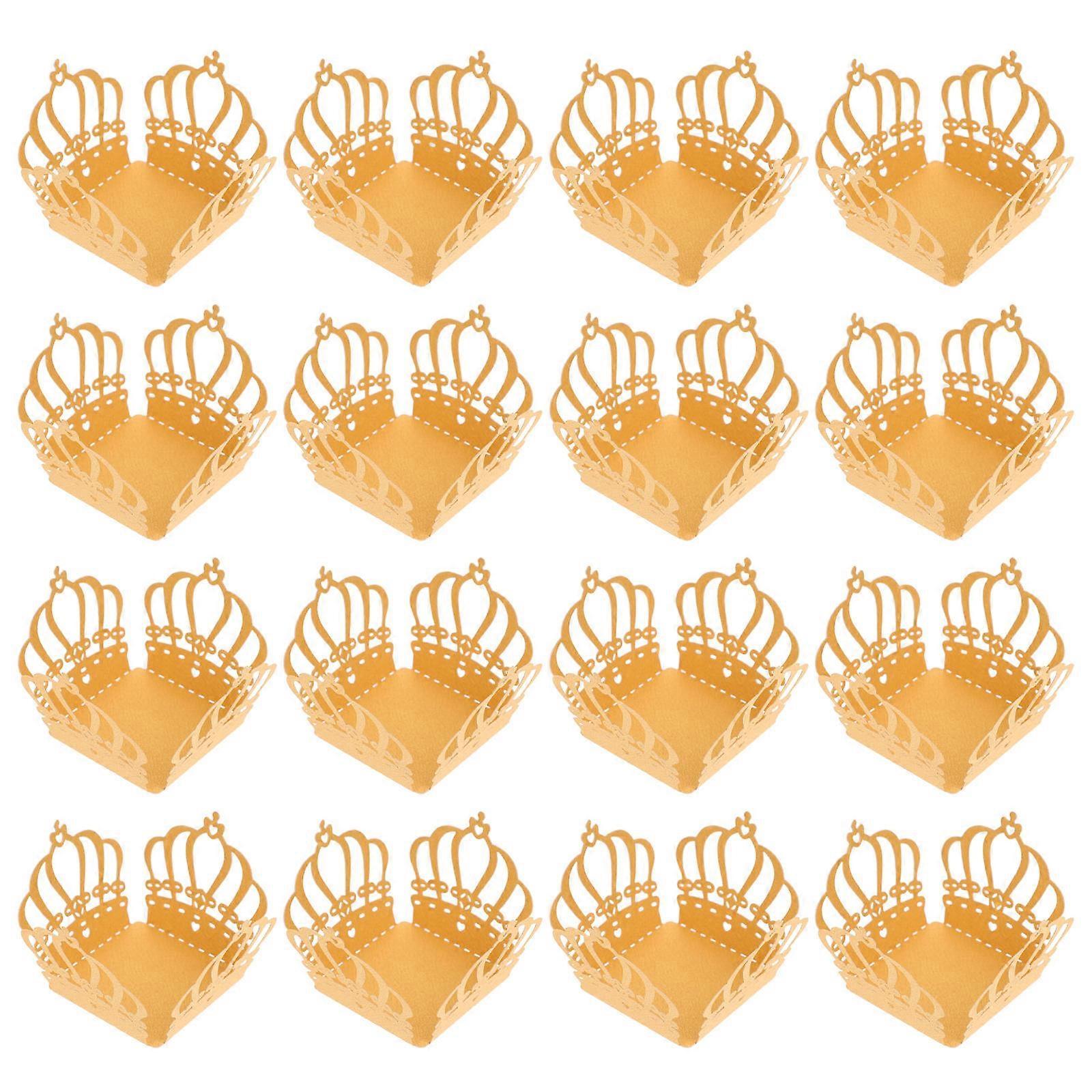 Crown Shape Chocolate Paper Tray compatible with Candy Holder 50Pcs
