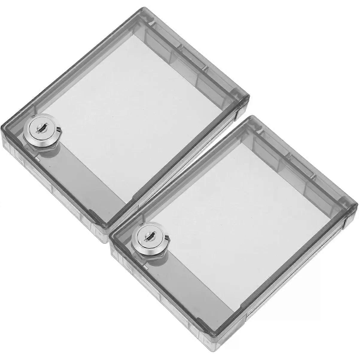 2pcs Lockable Air Conditioner Control Panel Cover with Lock, Plastic
