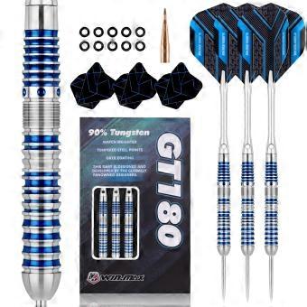 Dartpijlen met metalen punt – 90% wolfraam, 3 stuks, 18-28 gram.