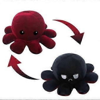 20cm 30cm 40cm Giant Reversible Octopus Stuffed Animal Reversible Happy Sad Octopus Plush Toy Gift FQ Seasonal Party Accessory