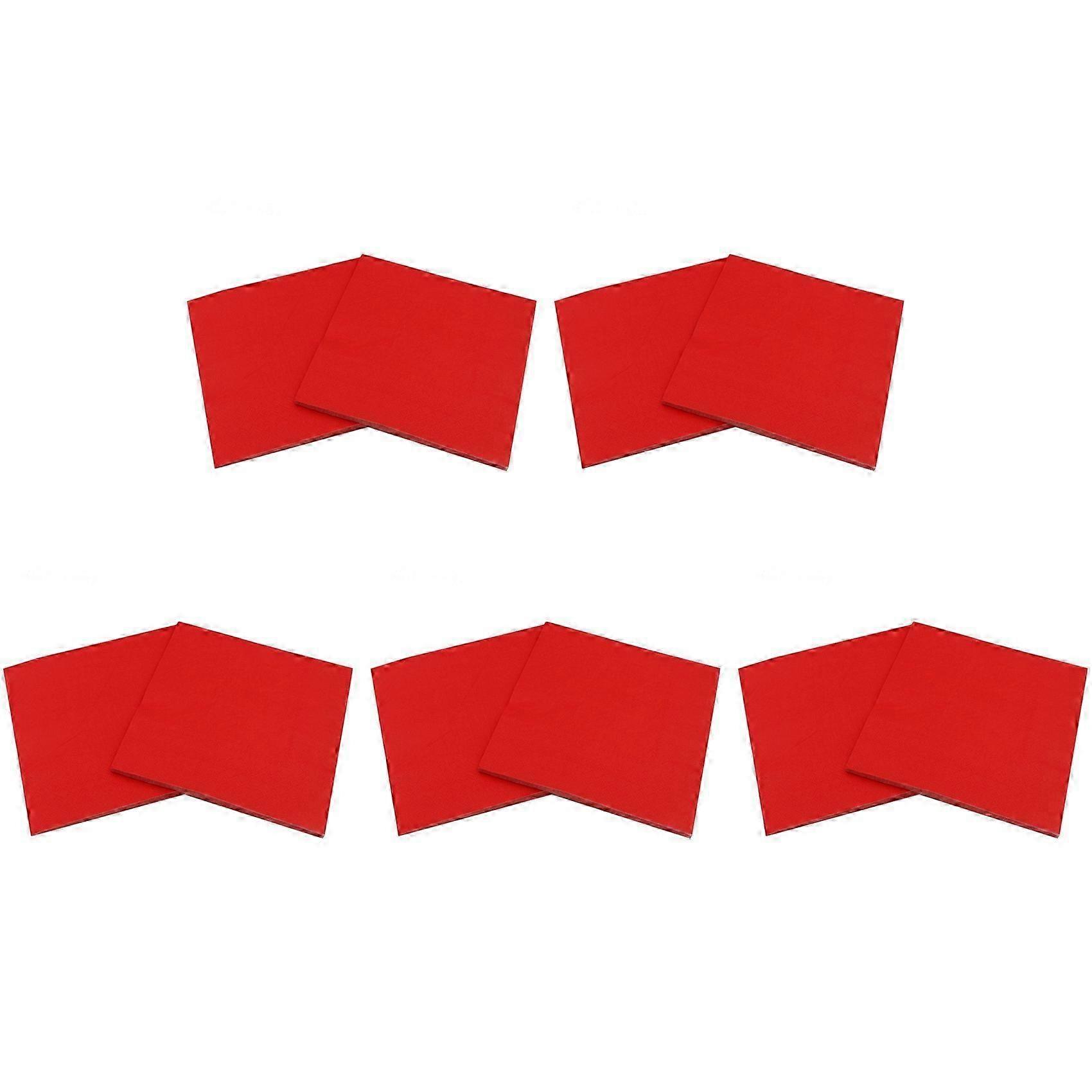 5 Pack Solid Color Printed Paper Napkin (Red)-SHZNV