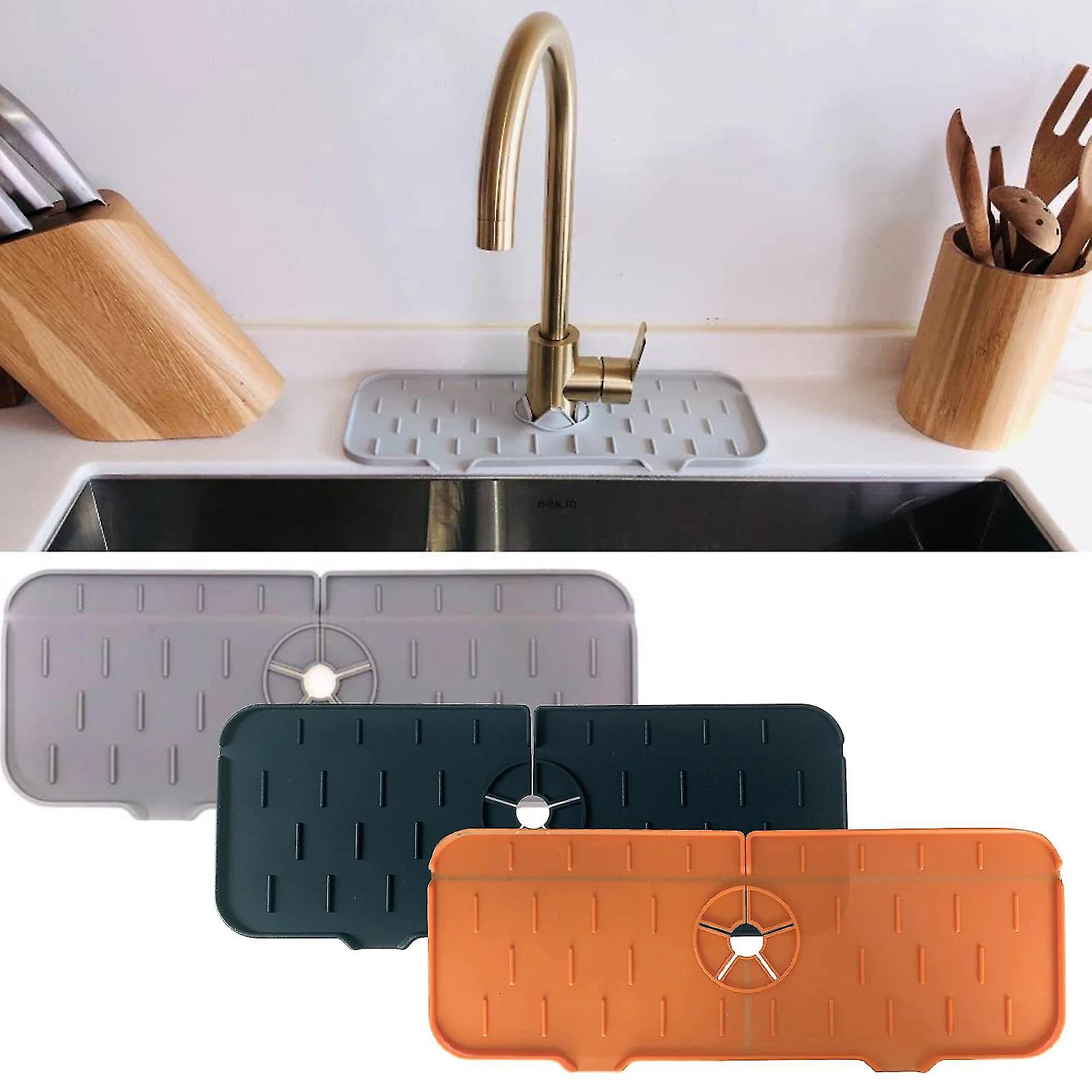 Faucet Splash Catcher Silicone Absorbent Mat For Bathroom Vanity