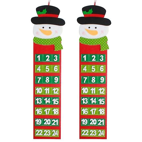 2 Pcs Christmas Creative Non-woven Countdown Calendar Pendant