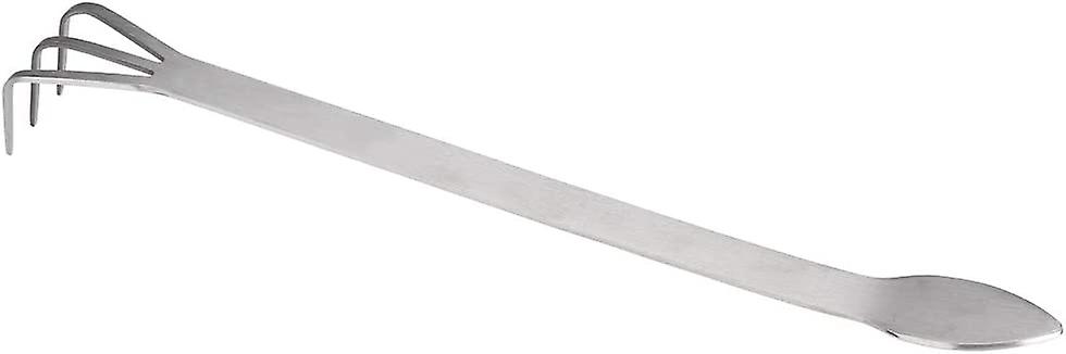 25cm 3-Prong Stainless Steel Root Rake,2 in 1 Root Rake + Spatula with Ergonomic Handle for Gardening Plants
