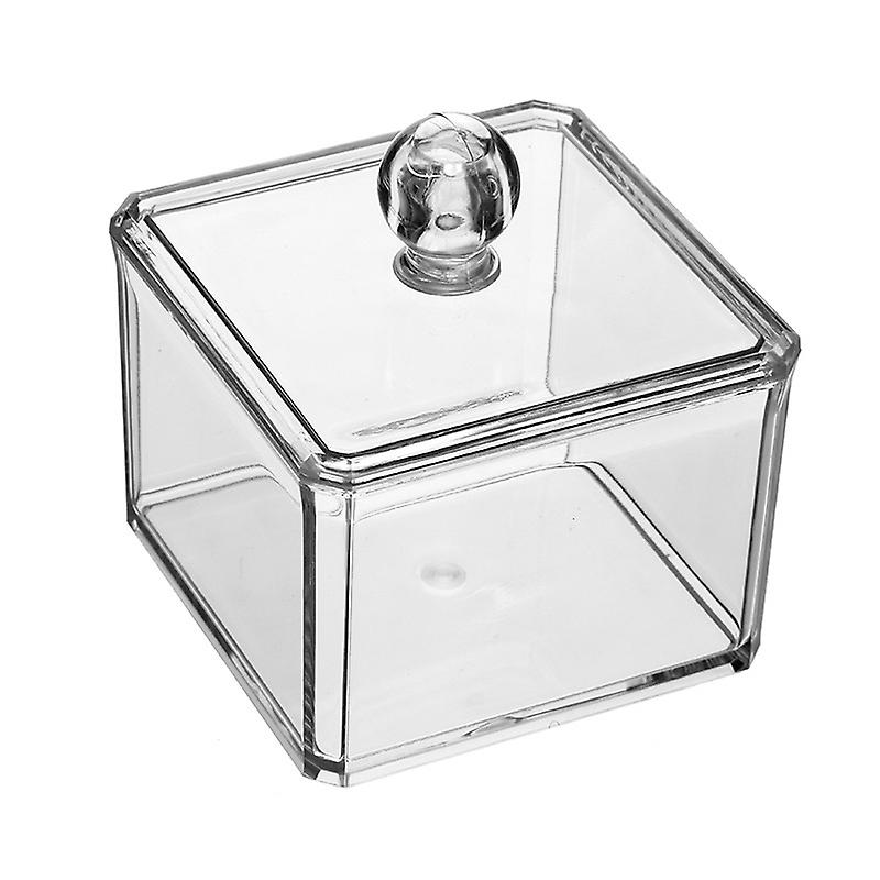 Clear Acrylic Cotton Swab Square Box Case (1)