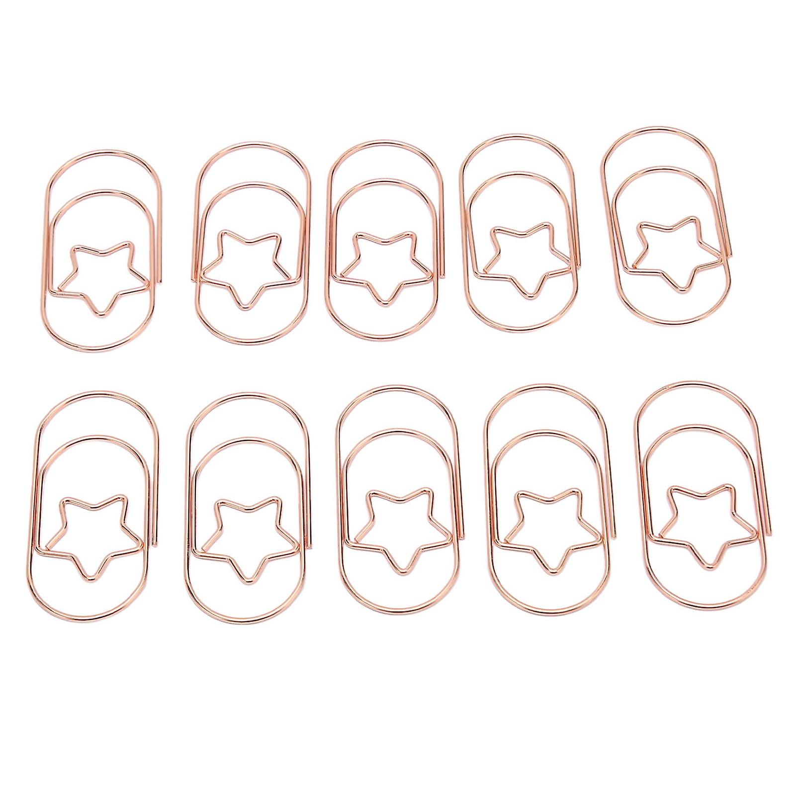 40PCS Paper Clips Bright Color Star Rust Proof Coating Portable Lightweight for Office Home