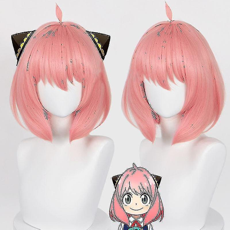 Anya Forger Cosplay Wig Anime Wig Hsiu Pink Short Hair 0 Wig Cap Cosplay