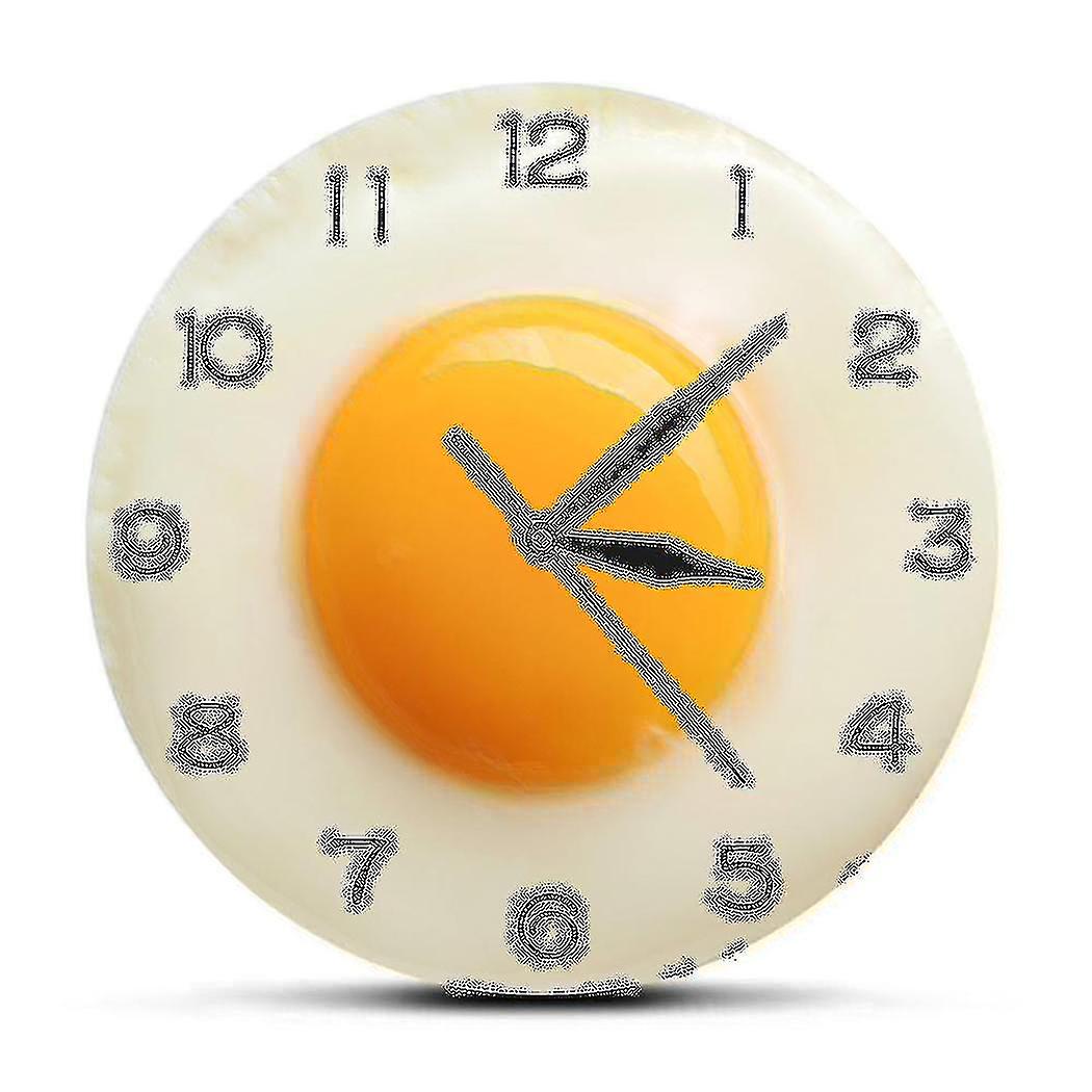 Fried Egg Poached Egg Wall Clock Egg Yolk Clock Digital Pointer Clock Canteen Restaurant Creative A