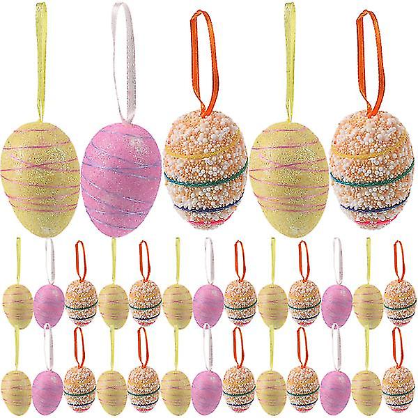 30pcs Easter Eggs Decorations Easter Eggs Hanging Ornaments Easter Tree Ornaments Decor