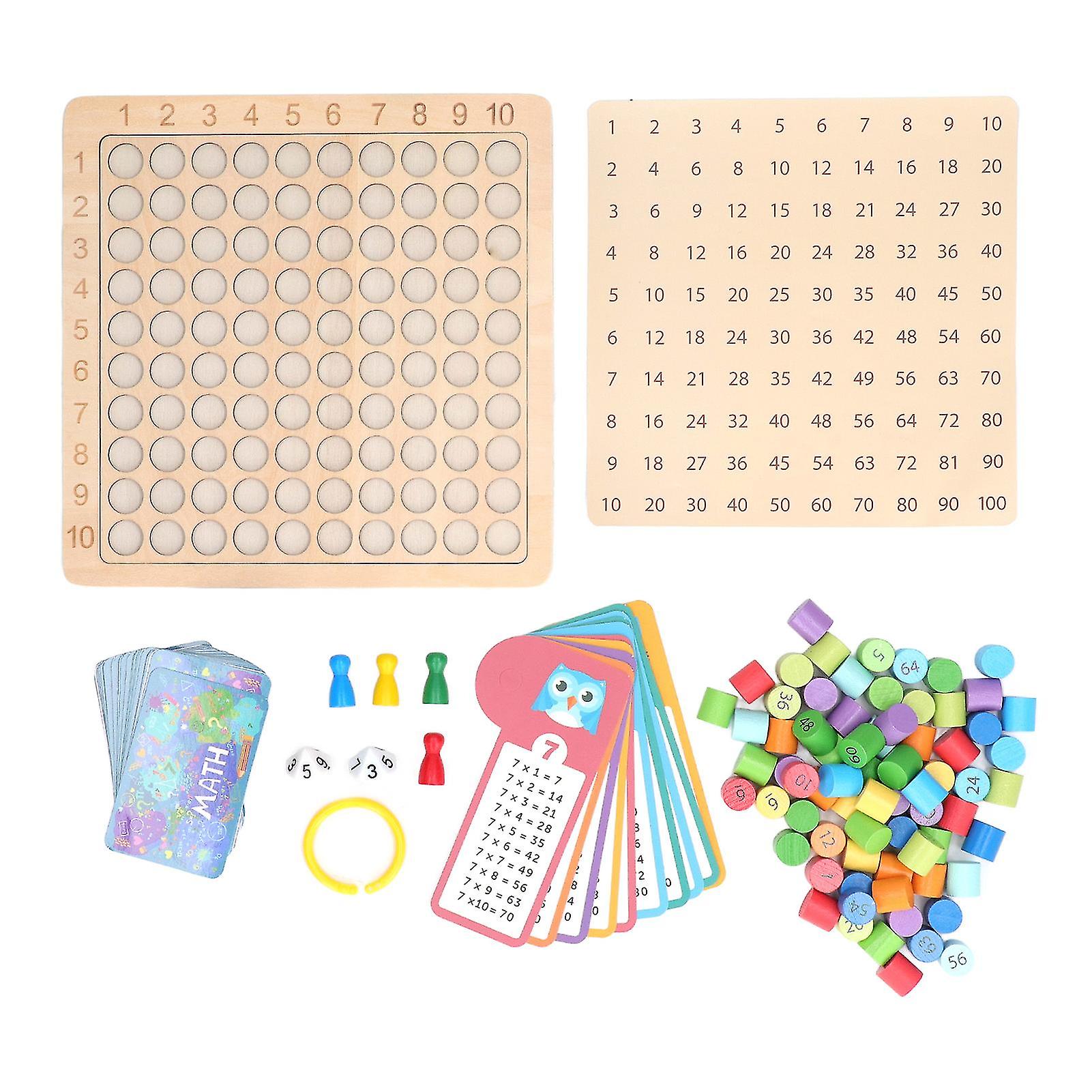 3 in 1 Multiplication Board Wooden Early Learning Educational Brain Development Math Counting Toy