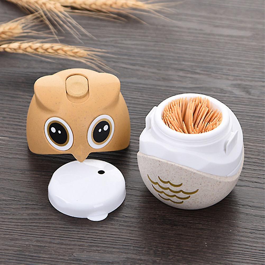 Owl Toothpick Holder Container 8.3x7.8cm Wheat Straw 80g