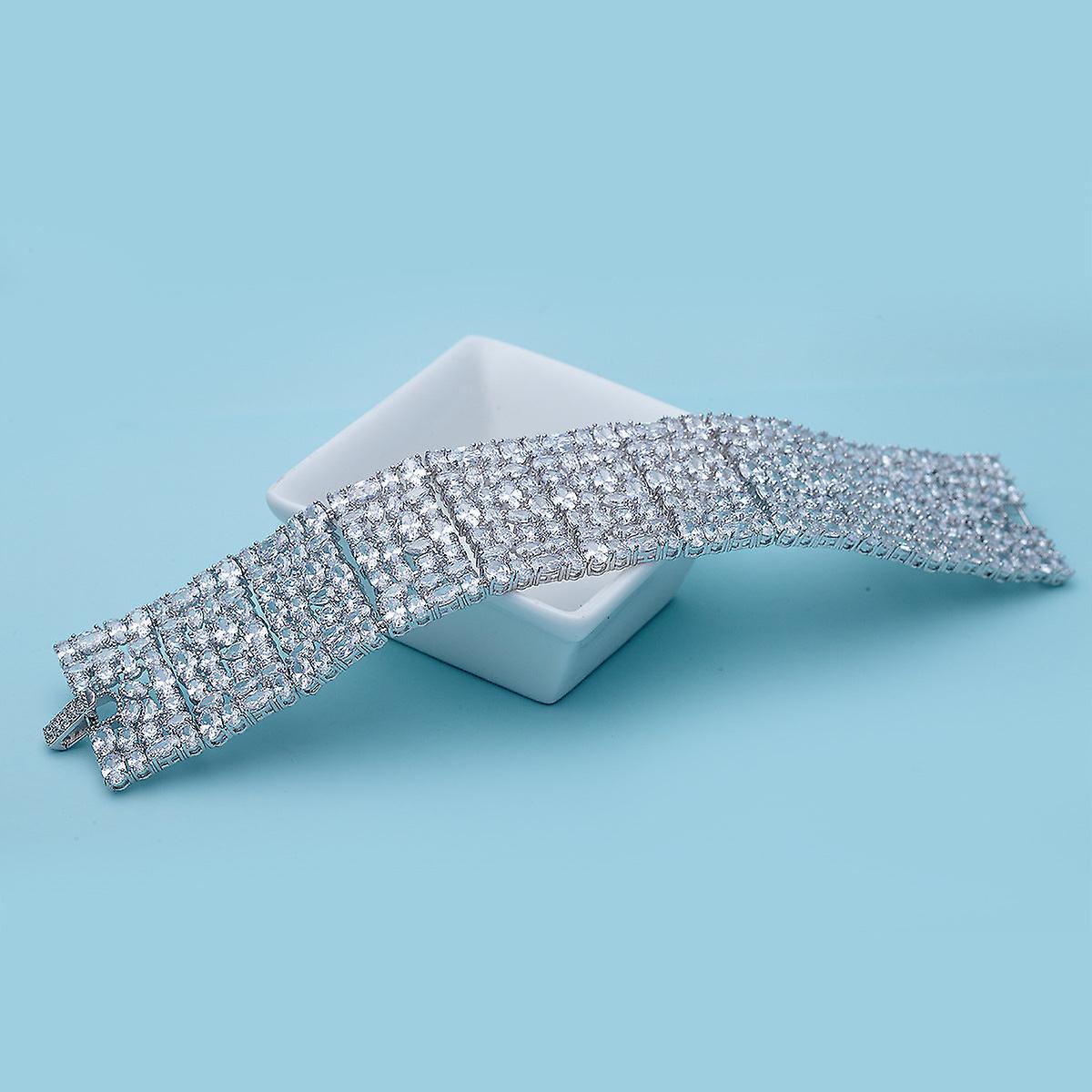 Atmospheric Multi-layer Micro-inlaid 3a Zircon Bracelet