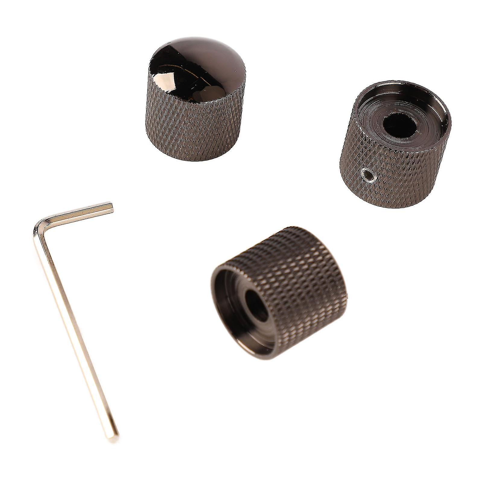3PCS GD107 Black Metal Guitar Dual Stacked Tone Control Knobs